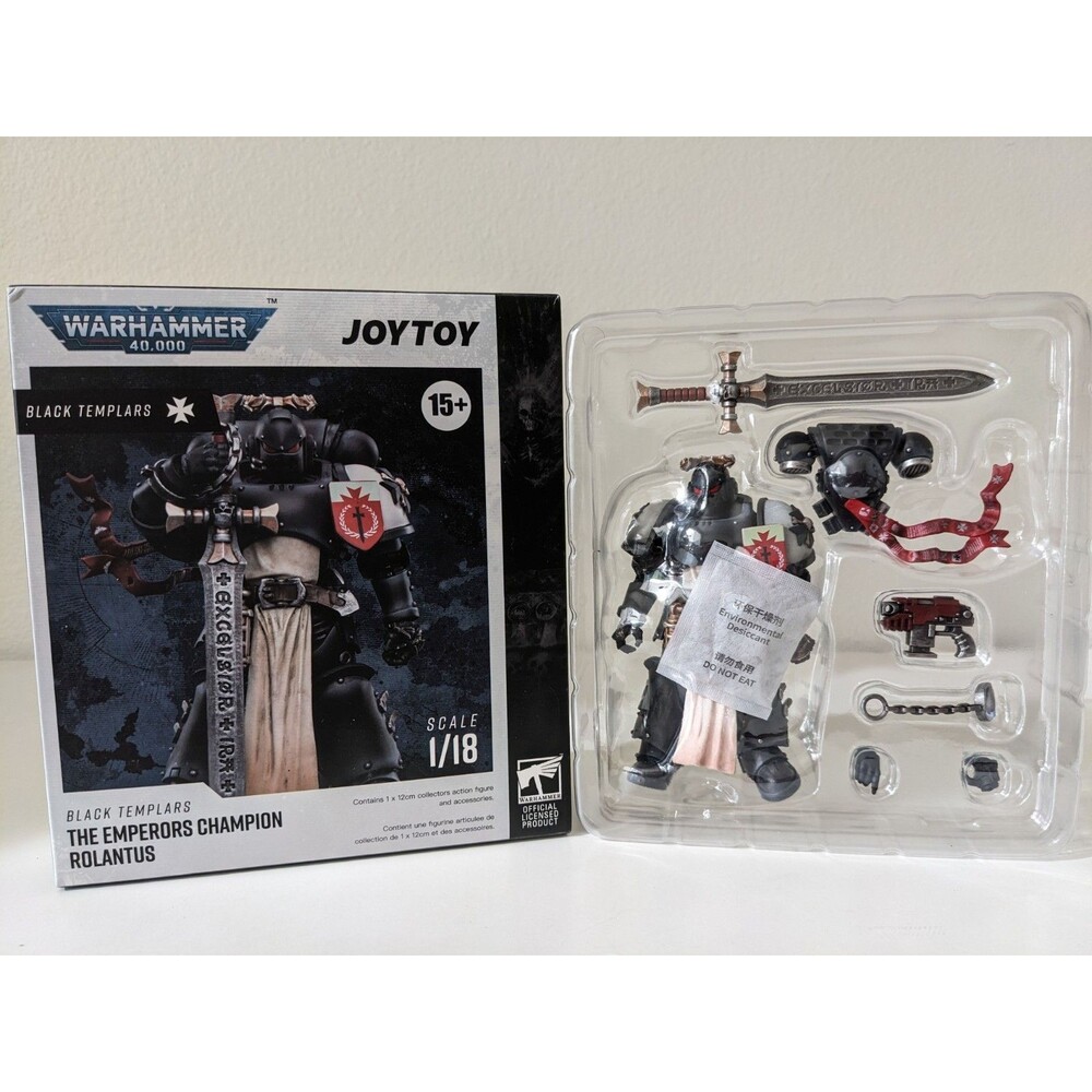 JoyToy Warhammer 40,000 Black Templars Emperors Champion Rolantus 1:18 Figure